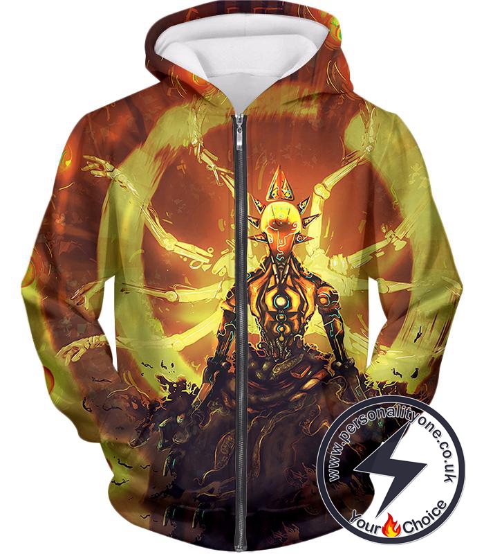 Overwatch Powerful Robot Wandering Guru Zenyatta Zip Up Hoodie